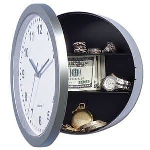 Secret Wall Clock Safe. Discreet. Hide VALUABLES. HINGED Design. Working Clock.