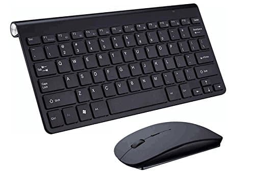 Pikeman Low-noise Ultra-thin mini keyboard suit 2.4 G wireless keyboard and Mouse Combo Set — Keyboard and Mouse Included, 2.4GHz Dropout-Free Connection, Long Battery Life (Black)