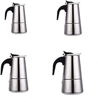 kkhouse Stainless Steel Coffee Pot Mocha Espresso Latte Percolator Stove Coffee Maker Pot Percolator Drink Tool Cafetiere Latte Stovetop (200ml)
