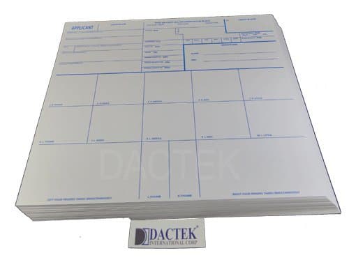 Fingerprint Cards, Applicant FD-258, 50 Pack