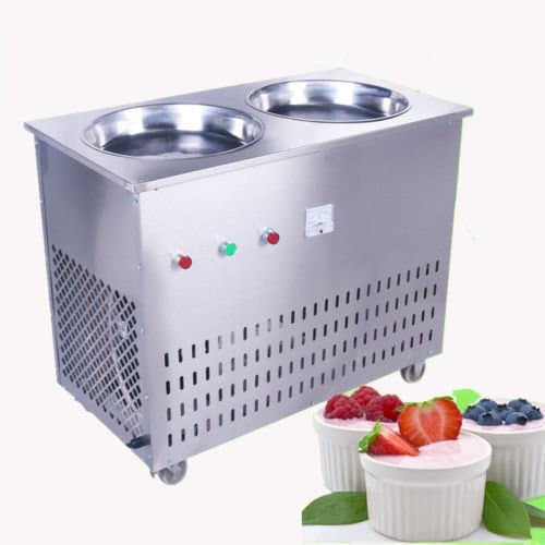 May W Intruments® 220V or 110V Manual Single Round Pan Fried Ice Cream machine Fruit Ice Cream Maker