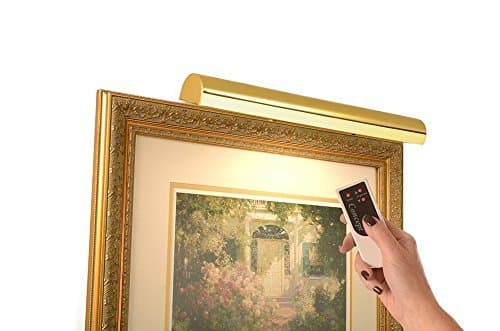 Concept Lighting 301L Cordless LED Remote Control Picture Light, 18, Polished Brass with silver undertones by Concept Lighting