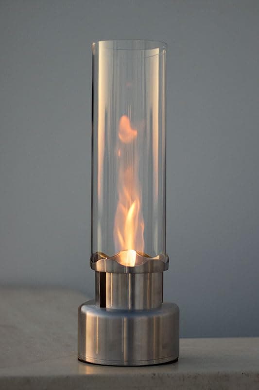 VOLUTE Tabletop Bioethanol Fireplace Metal Fire Pit Bio Ethanol Spiral Dancing Flame Fireplace Smokeless with Glass Tube for Indoor Outdoor Garden Balcony Living Room Dining Table (Large）