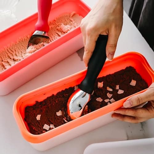 FS COOL Reusable Storage Freezer ice cream Container With Lids Airtight Reusable Ice Cream Tub LeakProof (Multi, Pack of 2)
