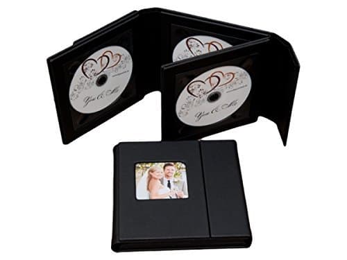 Wedding CD/DVD Case for 1Pic/4Disc. Black.