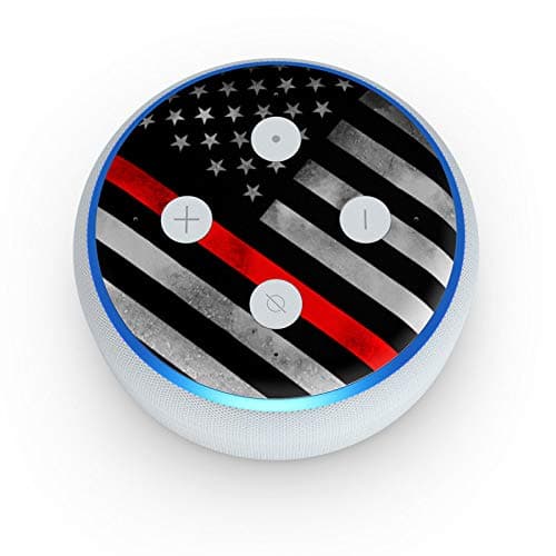 Thin Red Line Hero - Skin Sticker Decal Wrap for Amazon Echo Dot 3rd Gen