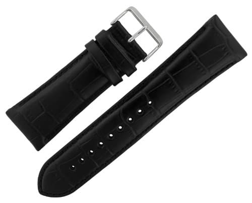 Assorted Watch Strap 25mm Alligator Print Black Leather ASRTSTRP7B
