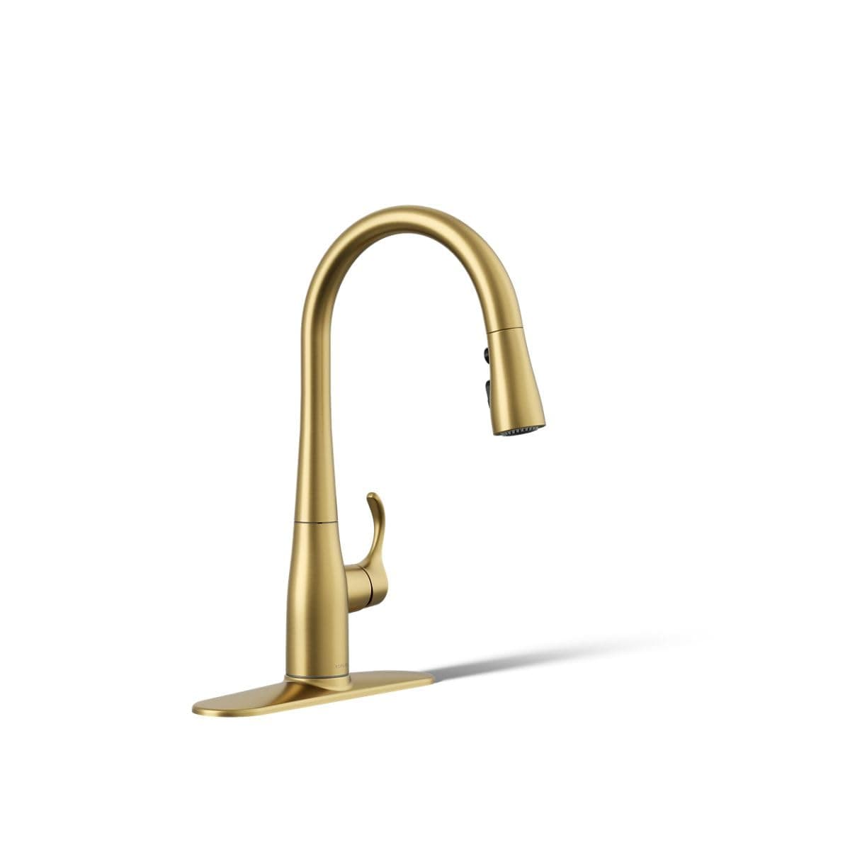 Kohler 597-2MB Simplice Pull Down Kitchen Faucet, 3-Spray Faucet, Kitchen Sink Faucet with Pull Down Sprayer, Vibrant Brushed Moderne Brass