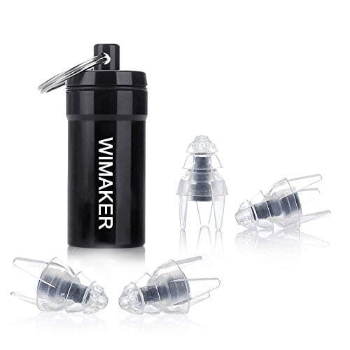 Wimaker Sleeping earplugs,liquid silicone rubber,Christmas tree shape，2 pairs different sizes,Can be reused，Transparent color of earplugs for sleeping,Snoring,Shooting Sports and Power Tools (Black)
