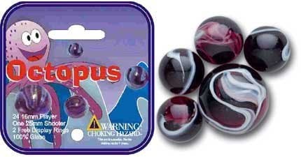 Mega Marbles - OCTOPUS MARBLES NET (1 Shooter Marble, 24 Player Marbles)