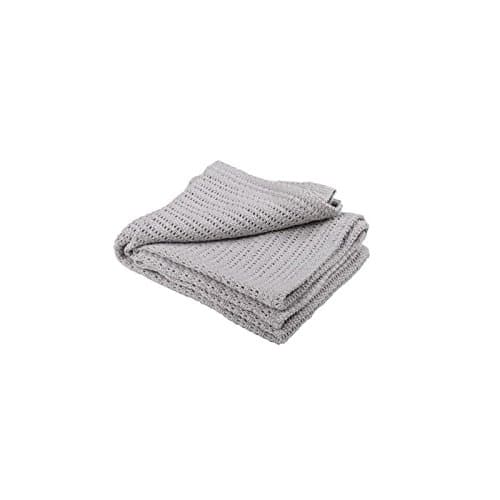 Abeille 100% Cotton Cellular Blanket, Grey
