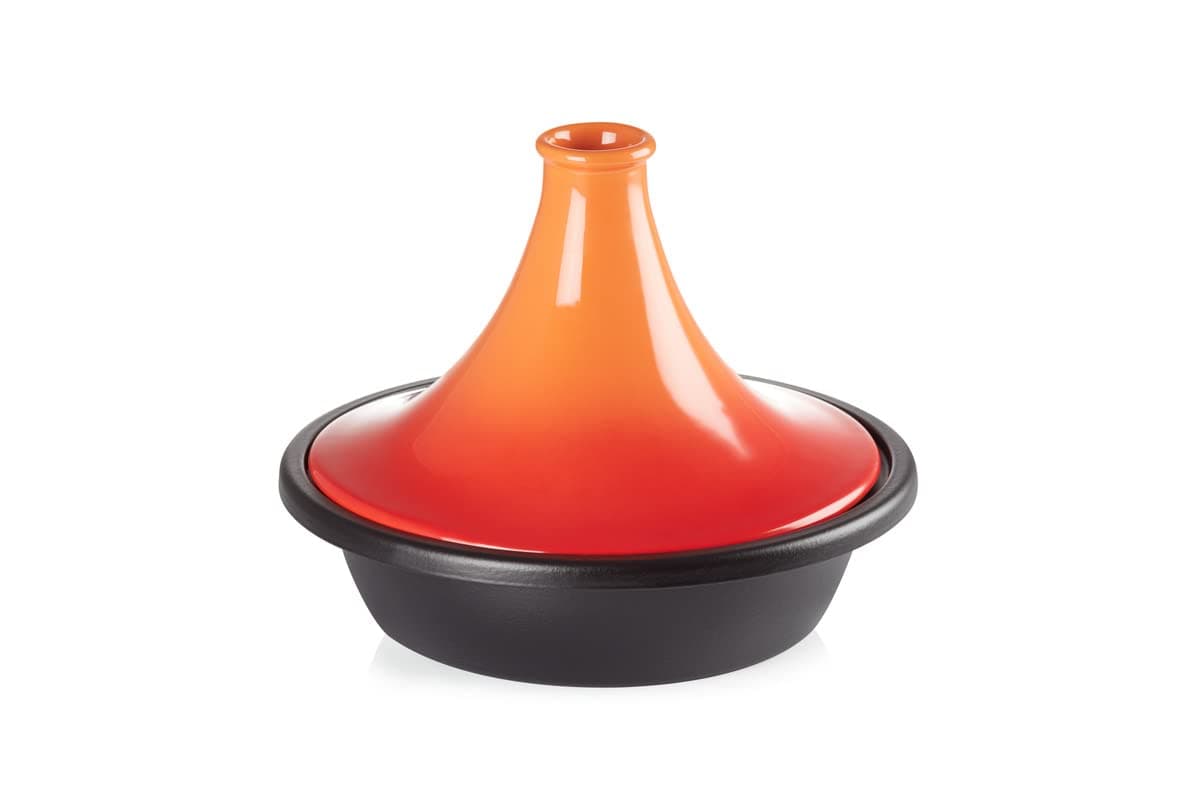Le Creuset Tagine with Cast Iron Base and Stoneware Funnel Lid, Dishwasher and Oven Safe, For All Hob Types, 31 cm Base, 3.3 Litre, Volcanic, 25138310900422
