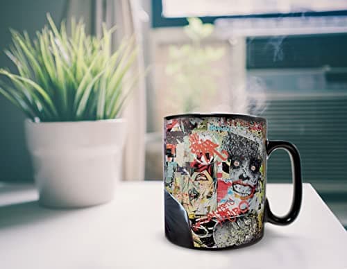 DC Comics - Batman – Comic Book Collage - One 16 oz Heat Sensitive Clue Mug – Full Image Revealed When HOT Liquid Is Added