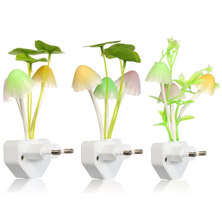 Mushroom Lamp Magic 3D LED Night Lamp with Plug Smart Sensor auto On/Off Flowers Bulbs Nature Illumination Decoration Light Multi-Color Changing Night Light For Vivo Apex 2019, Vivo iQOO Neo, Vivo iQOO Pro, Vivo iQOO Pro 5G, Vivo NEX, Vivo NEX 2, Vivo Nex 3, Vivo NEX A Bedroom, Kids Room, Table Lamp, Office and Living Room Pack of 3