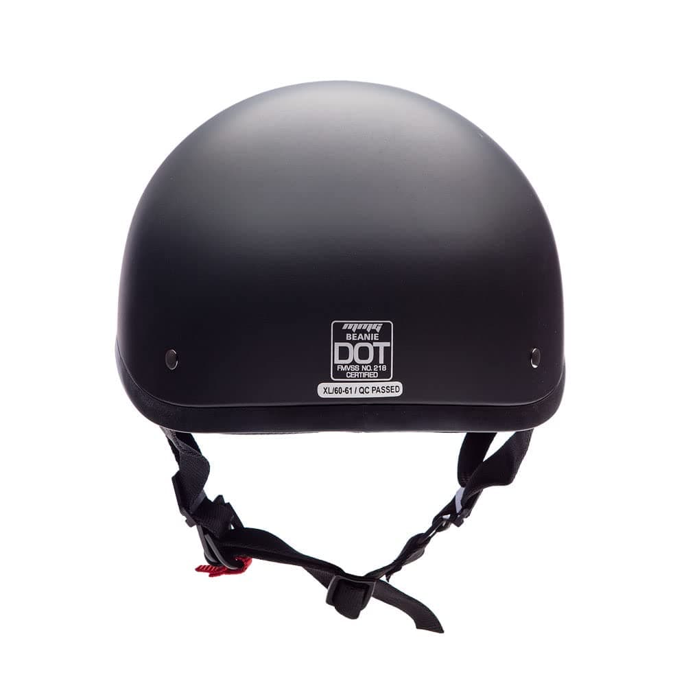 MMG Half Open Face Helmet Motorcycle Cruiser Classic DOT - Goggles Included. (Matte Black, XL)