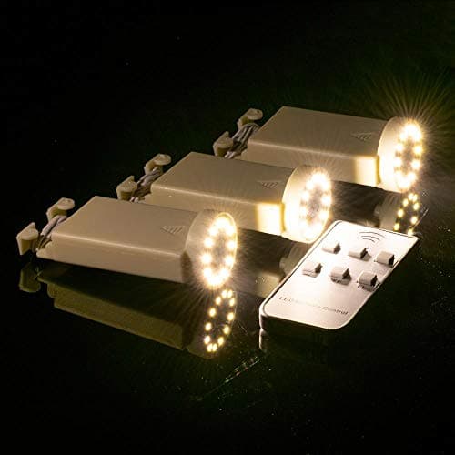 PaperLanternStore.com 3-Pack 12 LED Multi-Function Remote Controlled Lights for Paper Lanterns, Warm White (Battery Powered, 3 Pack Bundle)