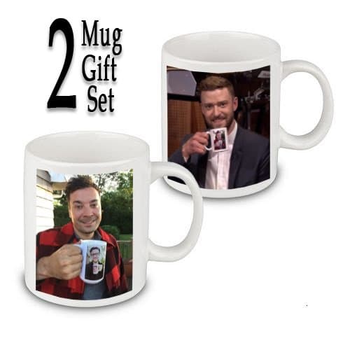 2 Mug Gift Set Jimmy Fallon Justin Timberlake Coffee Ceramic Tea Mug 11 ounce Ultimate Inception The Tonight Show U S Seller Super Fast Shipping