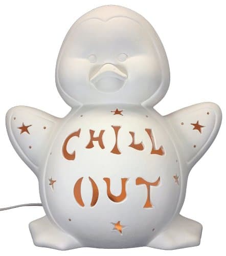 Ceramic Bisque - Ready to Paint - "Chill Out" Penguin - Night Light