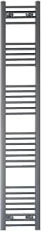Myhomeware Anthracite Grey Heated Bathroom Towel Rail Radiator For Central Heating Elegant Designer In UK (400mm x 1700mm (h))