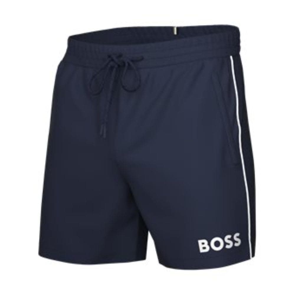 BOSSBOSS Men's Medium Length Solid Swim Trunk