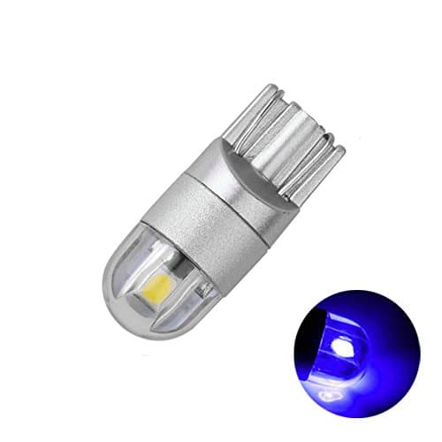 10pcs DC 12V White Bule Red Yellow Pink Extremely Bright 2SMD 3030 T10 168 194 W5W Wedge base LED Car Interior Dome Map Door Courtesy License Plate Light bulb (Bule)