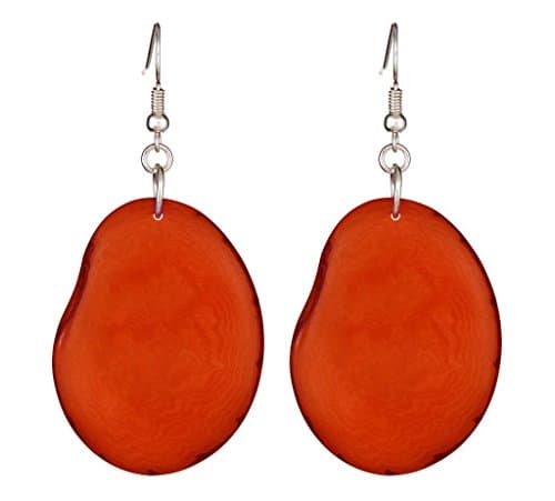 Hoja Earrings in Tangerine