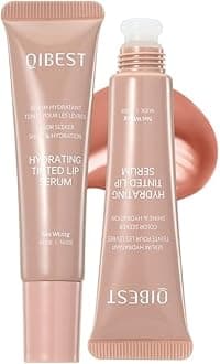 Tinted Lip Serum Gloss – Hydrating Lip Plumper with Natural Shine | Nourishing Jelly Lip Tint for Soft, Full Lips | Non-Sticky, Long-Lasting Color, Moisturizing Lip Makeup (02# Orange-brown)