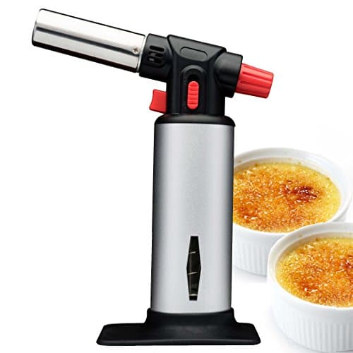 Creme Brulee Torch - Premium Kitchen Culinary Torch -Butane Torch - for Home Cooking and Chefs - Easy to use- Safety Lock- Fuel Gauge Window - Food Torch (Butane Gas Not Included)