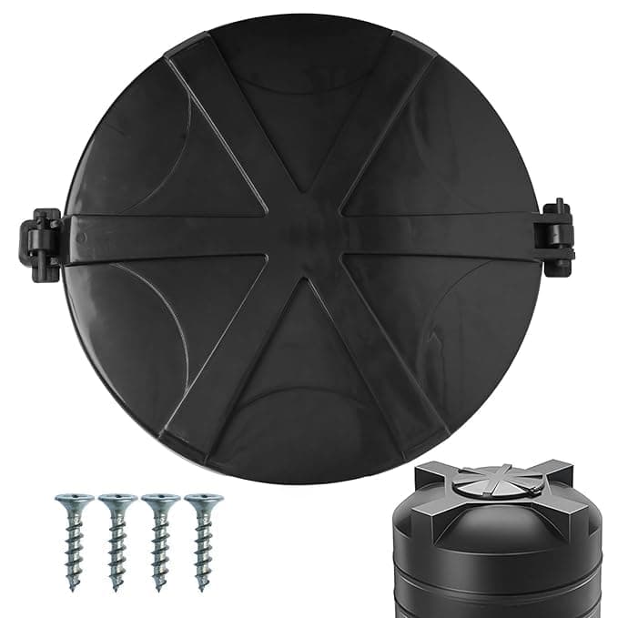 Black Unbreakable Hinge Type Plastic Water Tank Cover 19" (LID) 500-2000 Liter