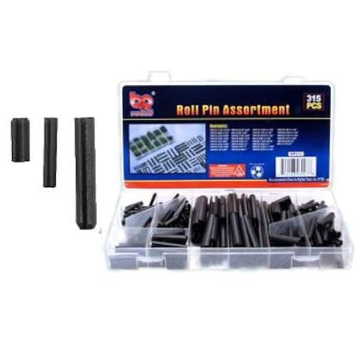 BR Tools RP315 30 Sizes Black Roll Pin Assortment Set with 315 Pieces