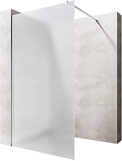 Durovin Bathrooms Walk in Wetroom Shower Enclosure 2000 mm high- 8mm Safety Glass - 1000mm Fully Frosted Shower Screen