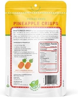 Nature’s Turn Freeze-Dried Pineapple Crisps – Healthy, Gluten-Free, Crispy & Delicious, Plant-Based Snack, Ideal for Cereal, Smoothies, School Lunches, & On-the-Go, Bags of 6 (1.2 oz Each)