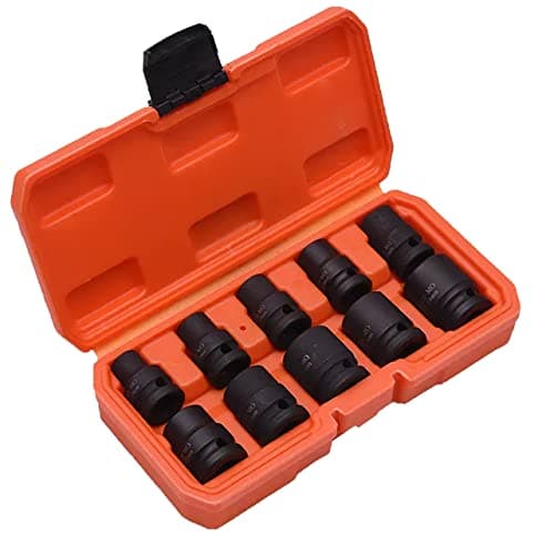HARDEN 537010, 1/2" Short Impact Socket Set 10 Pcs, Hex, CRM Steel