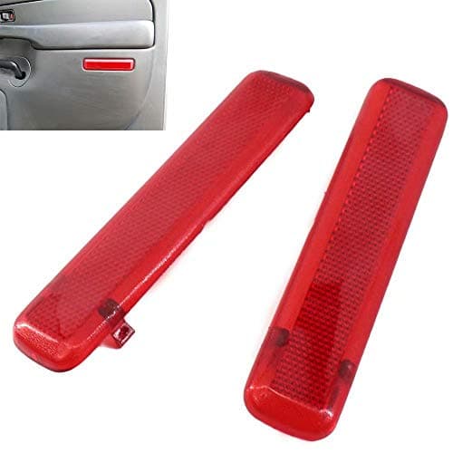 KingFurt 1 Pair Rear Right & Left Side Trim Panel Door Reflector for Chevy Avalanche Suburban GMC Yukon Sierra Trucks & SUVs Replaces 15183155, 15183156