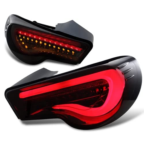 Smoke Housing DRL LED Tail Light 2PCS Compatible with 2013-2017 Scion FR-S, 2017-2019 Toyota 86 & 2013-2019 Subaru BRZ - Smoke Lens
