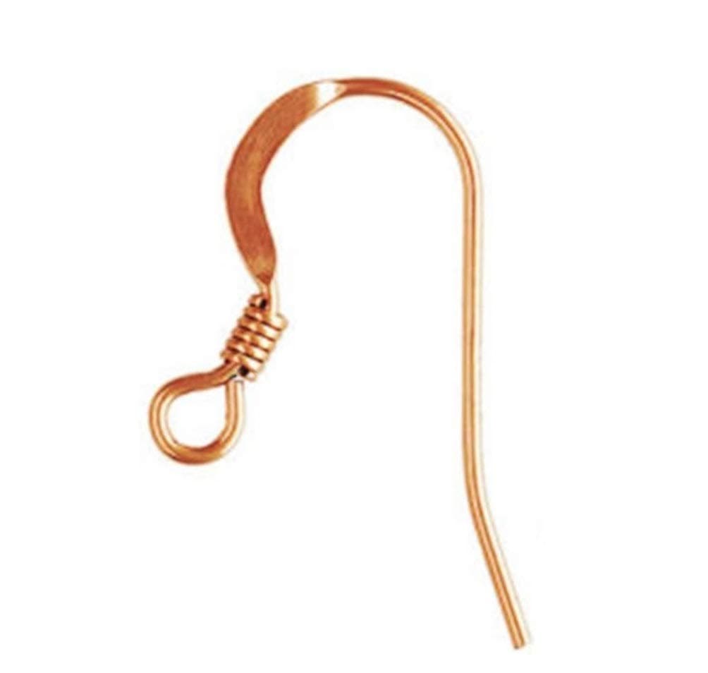 Genuine Copper 16 MM Ear Wire with Coil/Pack of 50