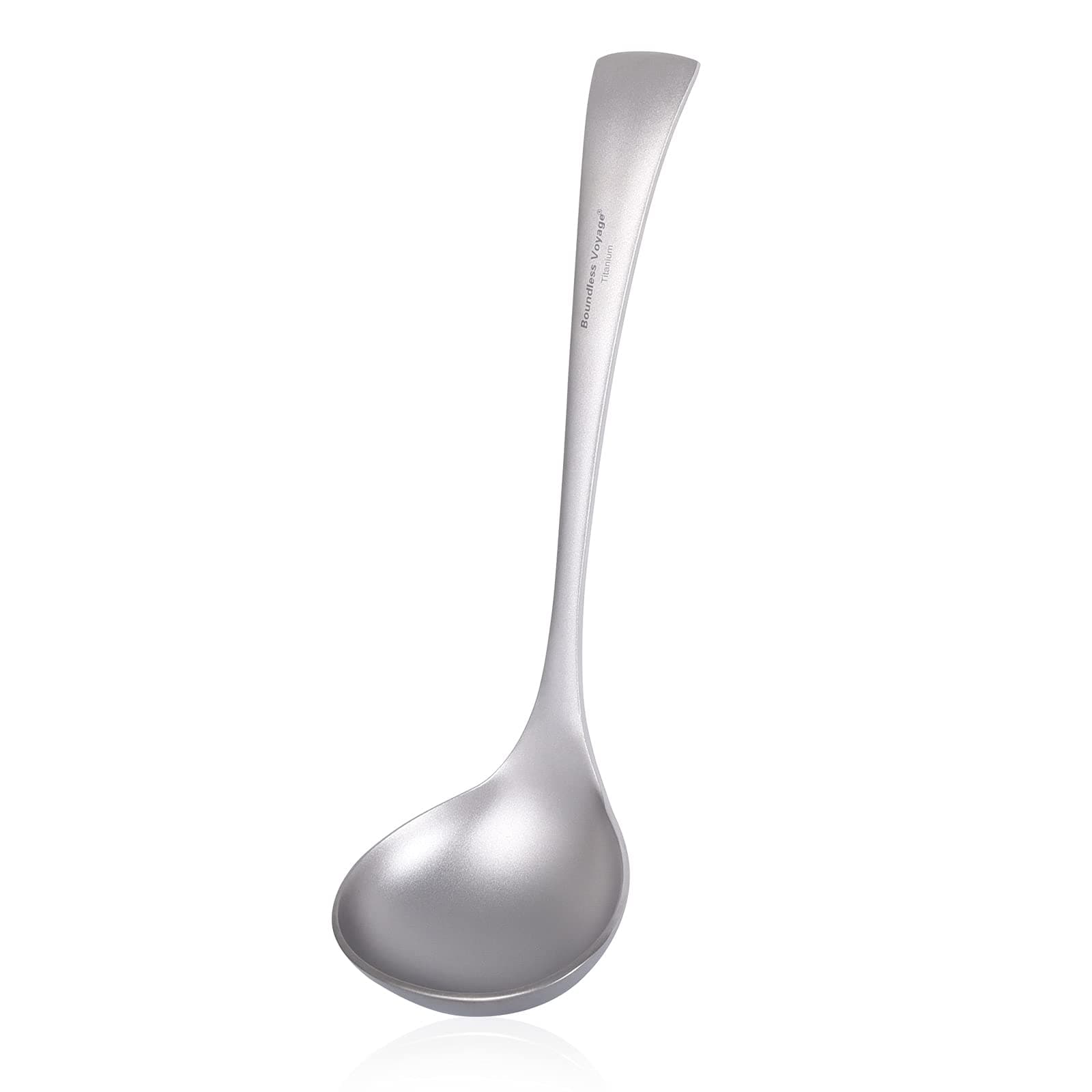 Boundless Voyage Titanium Long Handle Ladle Soup Spoon Thickeness Tableware Porridge Stew Sauce Deep-bowled Ladle Scoop Kitchen Cooking Utensils