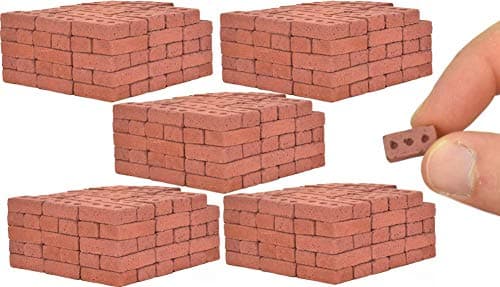 Acacia Grove Real Mini Red Bricks, 1/12 Scale (500 Pack)