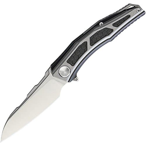 Stedemon A02BLC Black/Gray Titanium Sheepsfoot Flipper Folding Pocket Knife