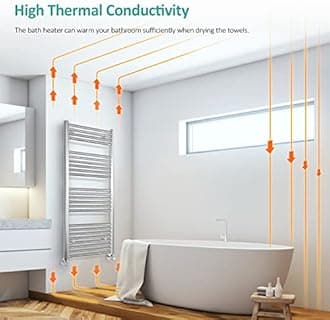 EMKE Chrome Heated Towel Rail - 1600 x 500mm, Modern Bathroom Radiator - Wall/Floor Mounted