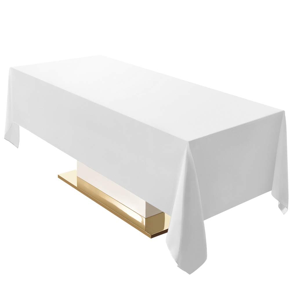 Surmente Tablecloth 60 x 102-Inch Rectangular Polyester Table Cloth, Banquets, or Restaurants (White) … …