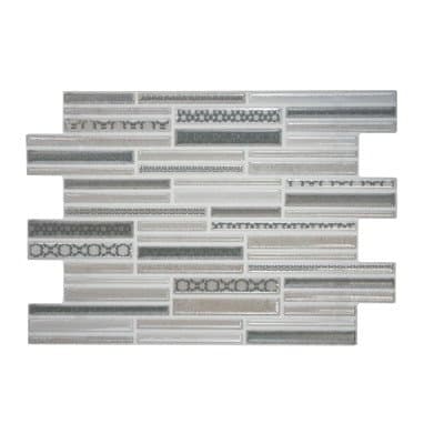 Luxuria 12" x 8" Ceramic Gloss Wall Tile in Gray (Set of 18)