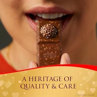 Ferrero Rocher Premium Chocolate Bars, Milk Chocolate Hazelnut & Almond Individually Wrapped, 3.1 oz each, 8 Pack