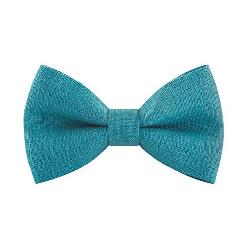 Linen Classic Pre-Tied Bow Tie Formal Solid Tuxedo, by Bow Tie House (Large, Pine Green)