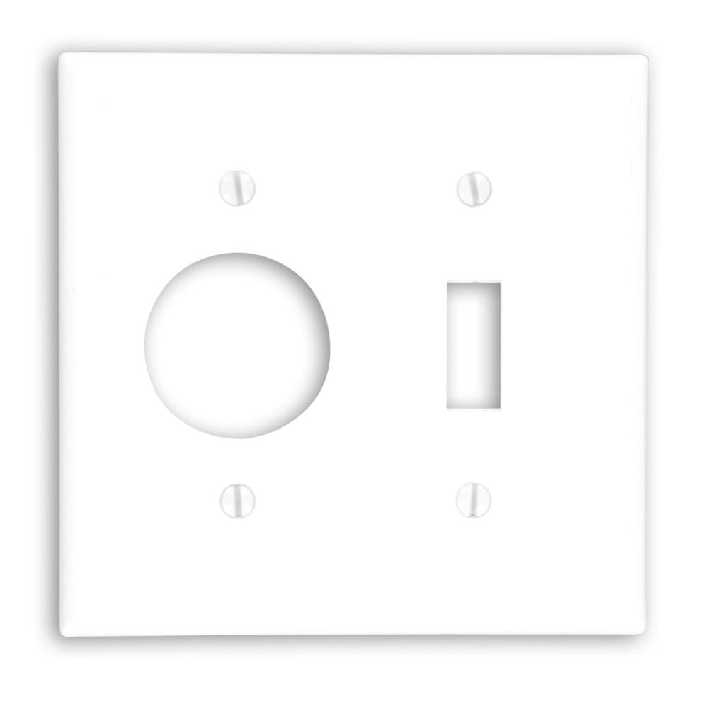 2-Gang 1-Toggle 1-Single 1.406-Inch Diameter, Device Combination Wallplate, Thermoset, Device Mount, 88007, White