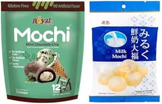 Royal Family Mochi - Korean Cuisine - Glutenous Rice Treats - 2 packs - Halal (MILK/Mint Chocolate Chip)