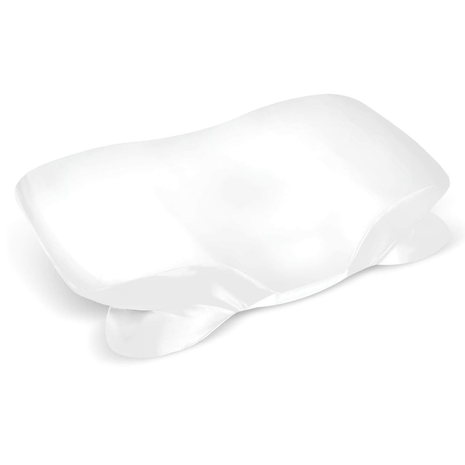 Satin Pillowcase for Zelimun Cervical Pillow Only, Ergonomic Case, Smooth & Soft Pillowcase for Sleeping, White Pillow Cover with Zipper