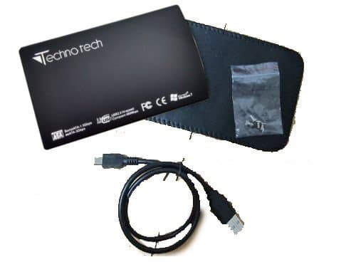 Technotech 2.5 Inch Laptop External Hard Drive Enclosure SATA Casing USB 2.0 (Nylon Coated Rubber)