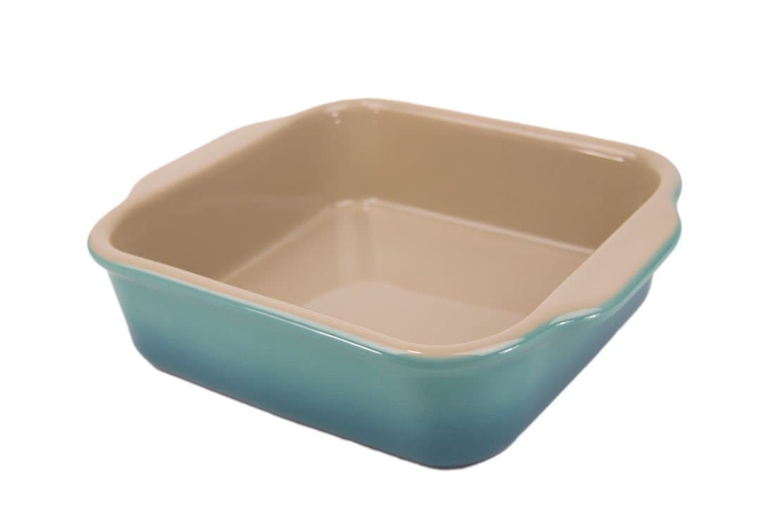 7” x 7” Square Casserole Baker - Non Stick Ceramic - Heat Resistant to 400 °F - No Metals or other Harmful Materials - Safe for Oven, Microwave, Dishwasher - Made in the USA