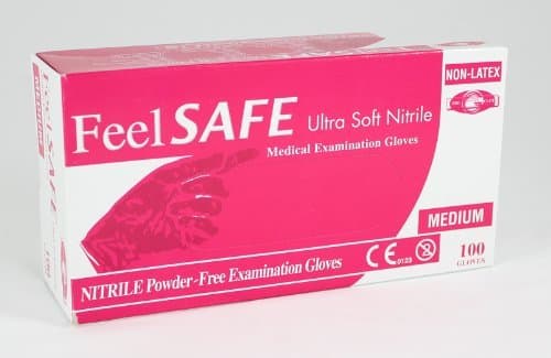 Feelsafe Ultra Soft Pink Nitrile Gloves Medium - 100-pack